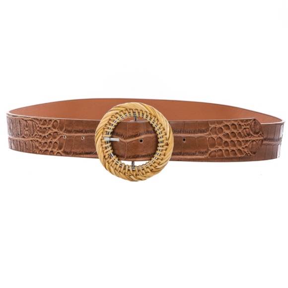 Lexi Brown Faux Alligator Belt